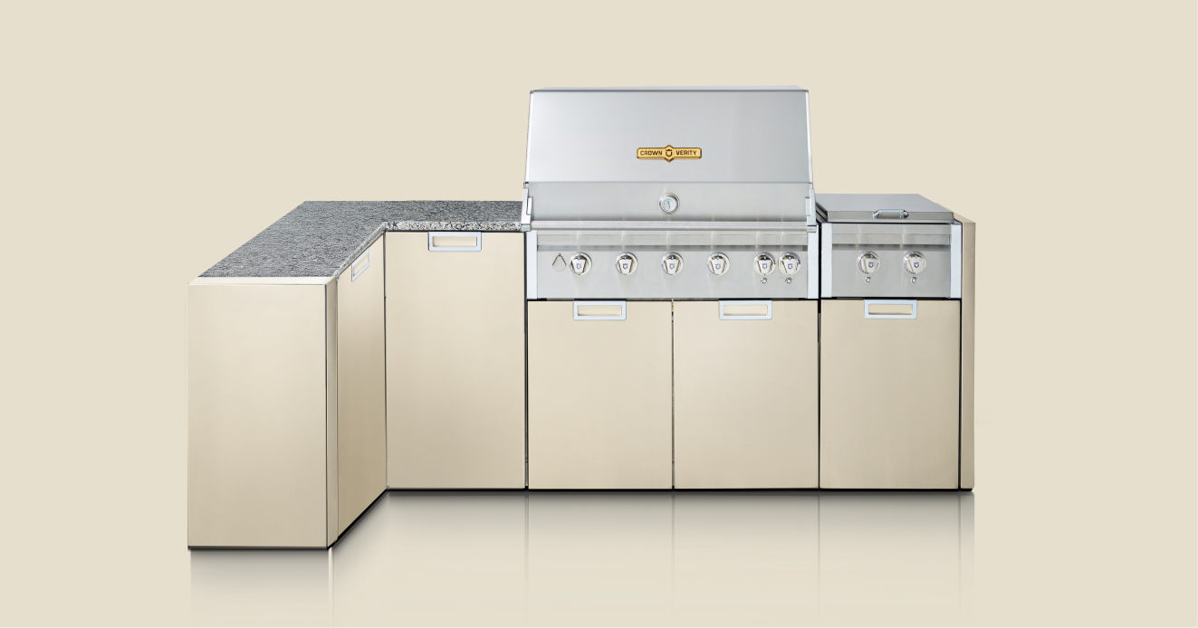 Corner Modular Grill Package in Alberta Wheatfield colour